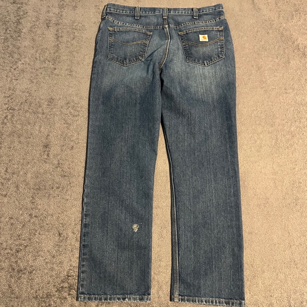 Carhartt Traditional Fit Jeans 38x32 Mens Medium Wash Denim Workwear